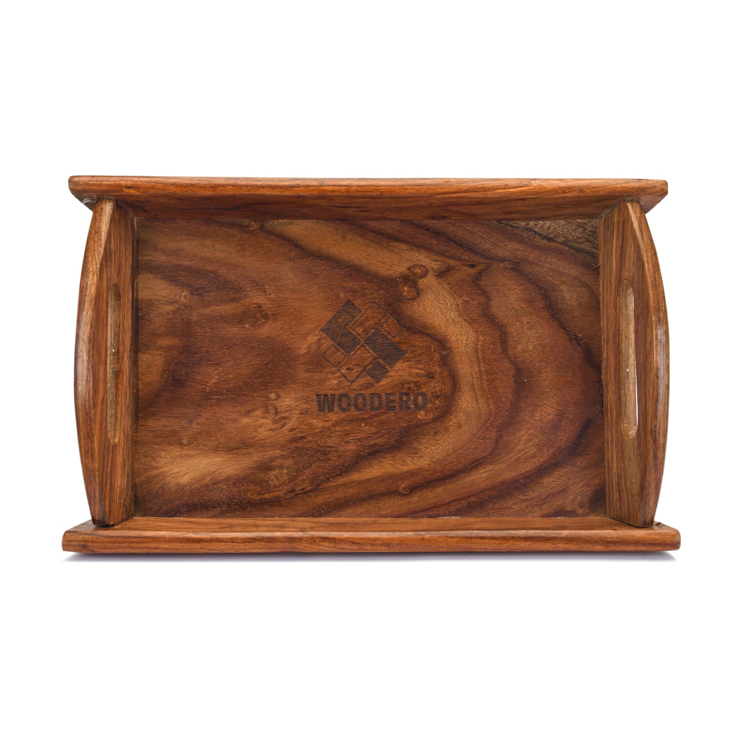 Handcrafted Premium Mahogany Finish Wooden Coffee Tray