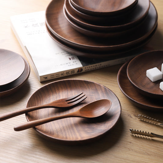 Japanese Wooden Fruit Bowl Round Wooden Plate Idea