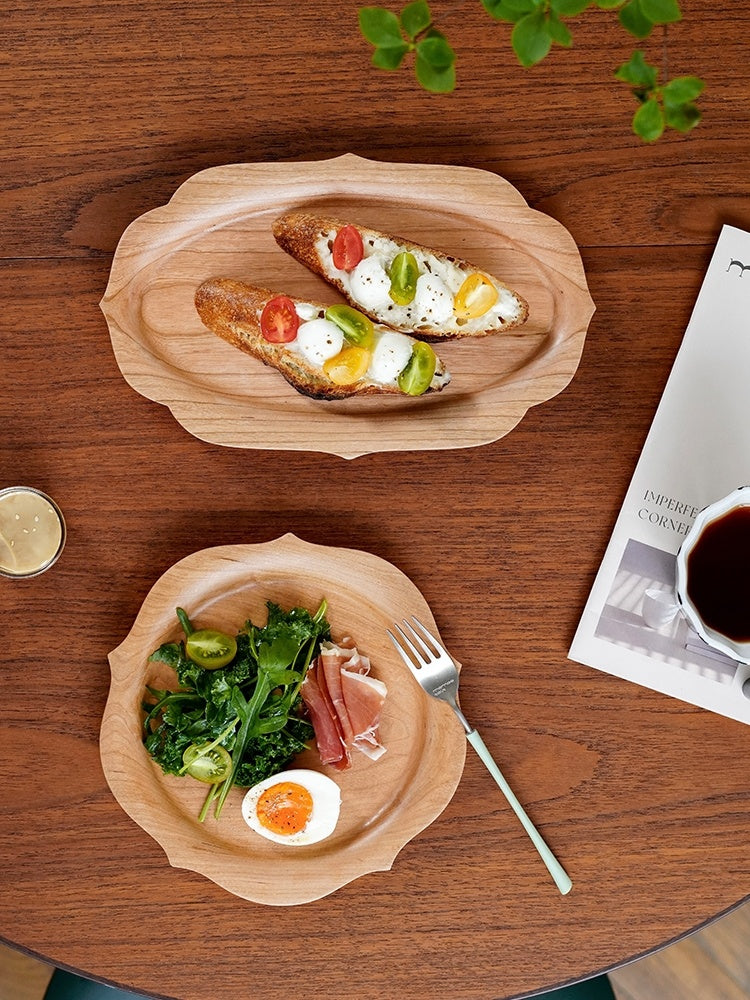 Ins Style Hand-made Wooden Flower Plate