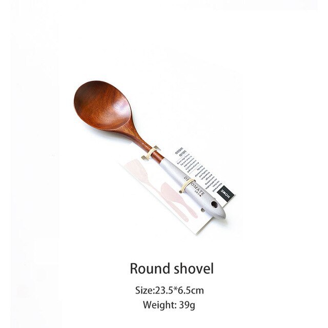 Wooden Kitchen Utensils Set Appliances Special Non-stick Set Pure Natural Teak Solid Wood Long Handle Shovel Tools