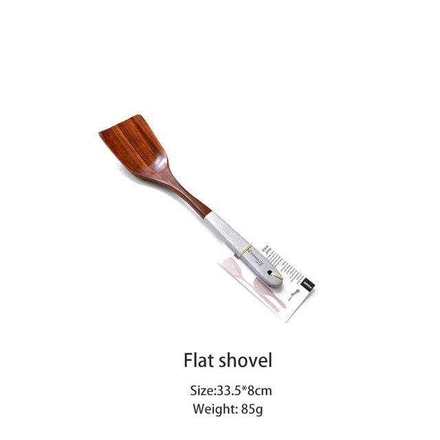 Wooden Kitchen Utensils Set Appliances Special Non-stick Set Pure Natural Teak Solid Wood Long Handle Shovel Tools