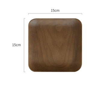 Japanese Style Wooden Plate Black Walnut Breakfast Snack Plate