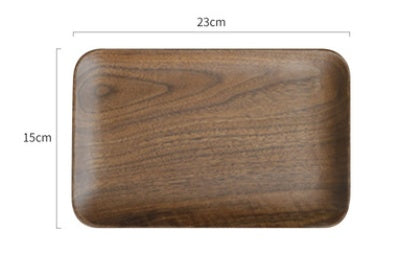 Japanese Style Wooden Plate Black Walnut Breakfast Snack Plate