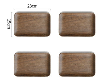 Japanese Style Wooden Plate Black Walnut Breakfast Snack Plate