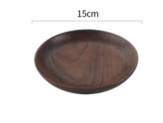 Japanese Style Wooden Plate Black Walnut Breakfast Snack Plate