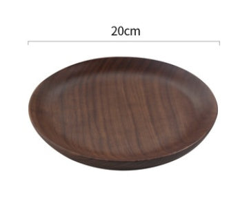 Japanese Style Wooden Plate Black Walnut Breakfast Snack Plate