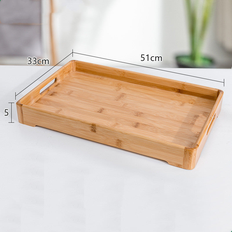 Simple Bamboo Tea Tray Fruit Tray Rectangular Water Cup Tray