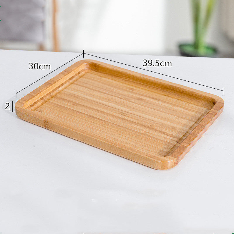 Simple Bamboo Tea Tray Fruit Tray Rectangular Water Cup Tray