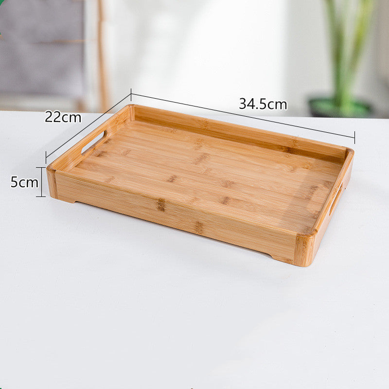 Simple Bamboo Tea Tray Fruit Tray Rectangular Water Cup Tray