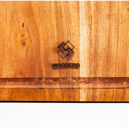 Acacia Wood Cutting Board with Juice Groove & Handle – Wooden Chopping Board