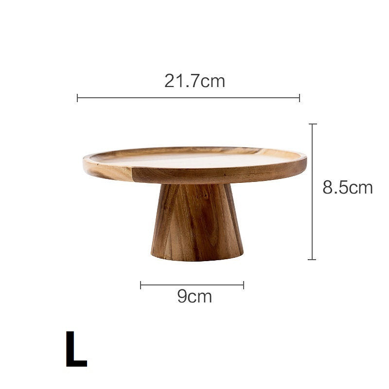 Creative Tall Wooden Fruit Cake Plate