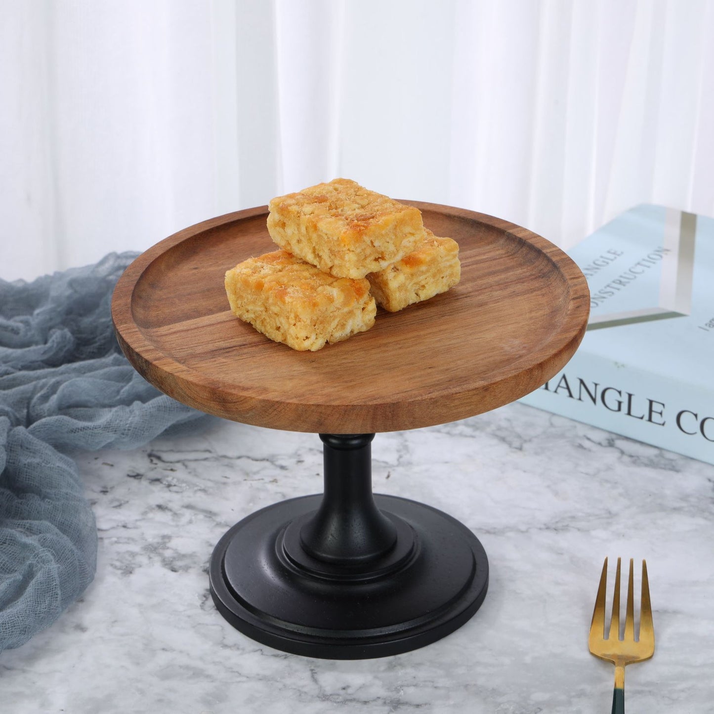 Creative Tall Wooden Fruit Cake Plate