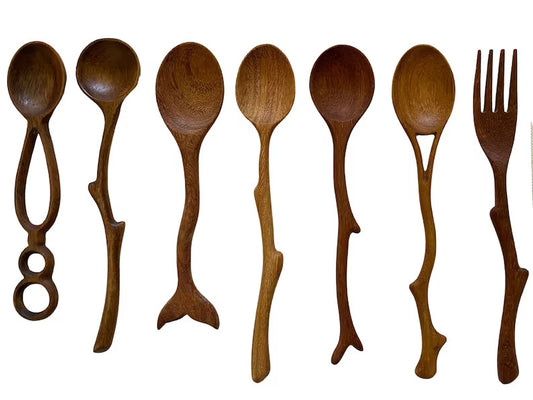Wooden Spoons and Folks, Handmade Wooden Utensils, Cooking Kitchen Gift