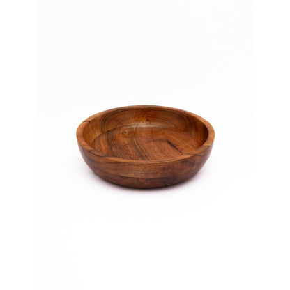 Handcrafted Acacia Wood Bowl Set of 2 – Natural Serving & Snack Bowls