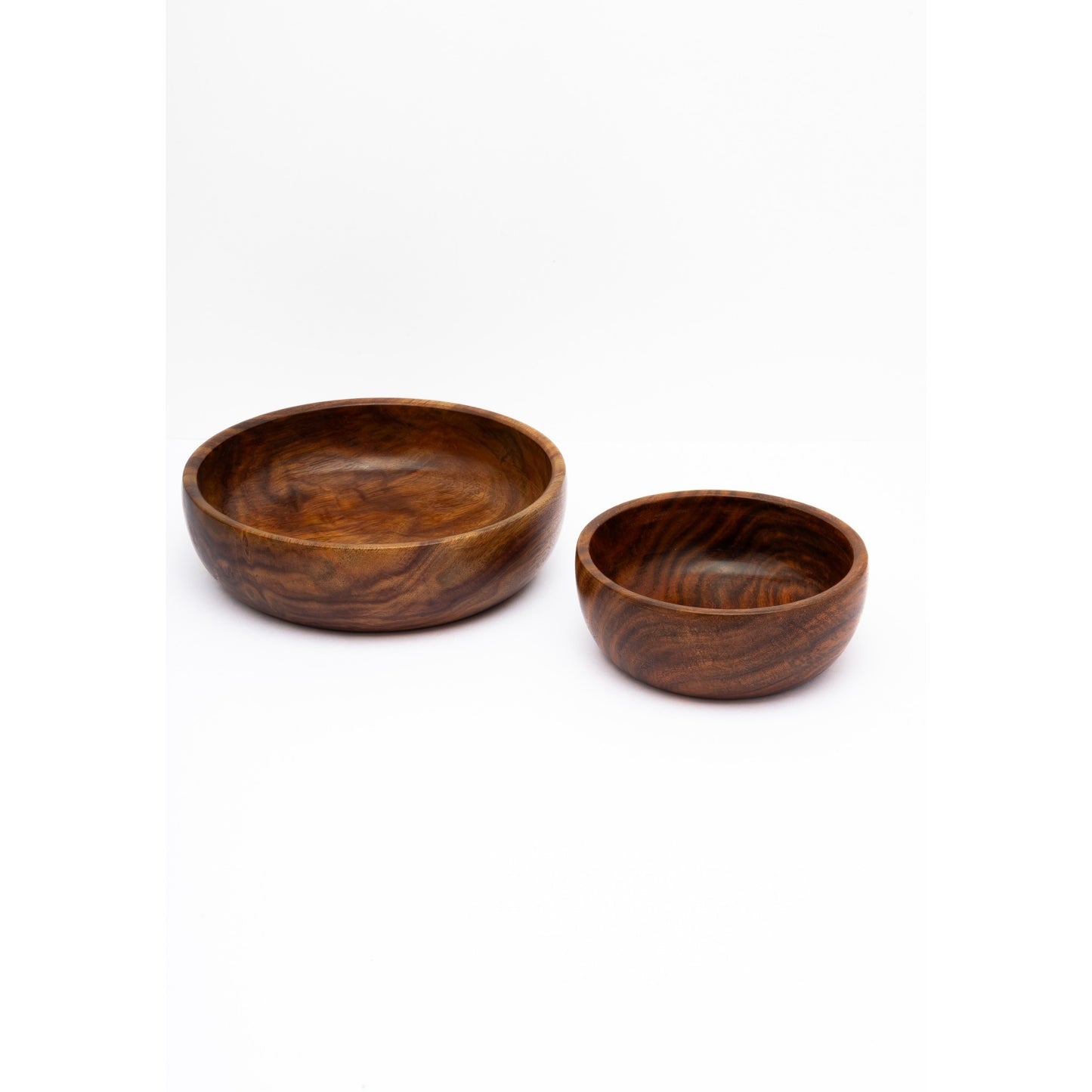 Handcrafted Acacia Wood Bowl Set of 2 – Natural Serving & Snack Bowls